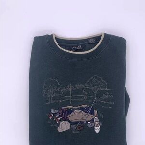 Vintage Golf Multicolor Embroidered Sweatshirt XL Heavyweight Bag Sport Course